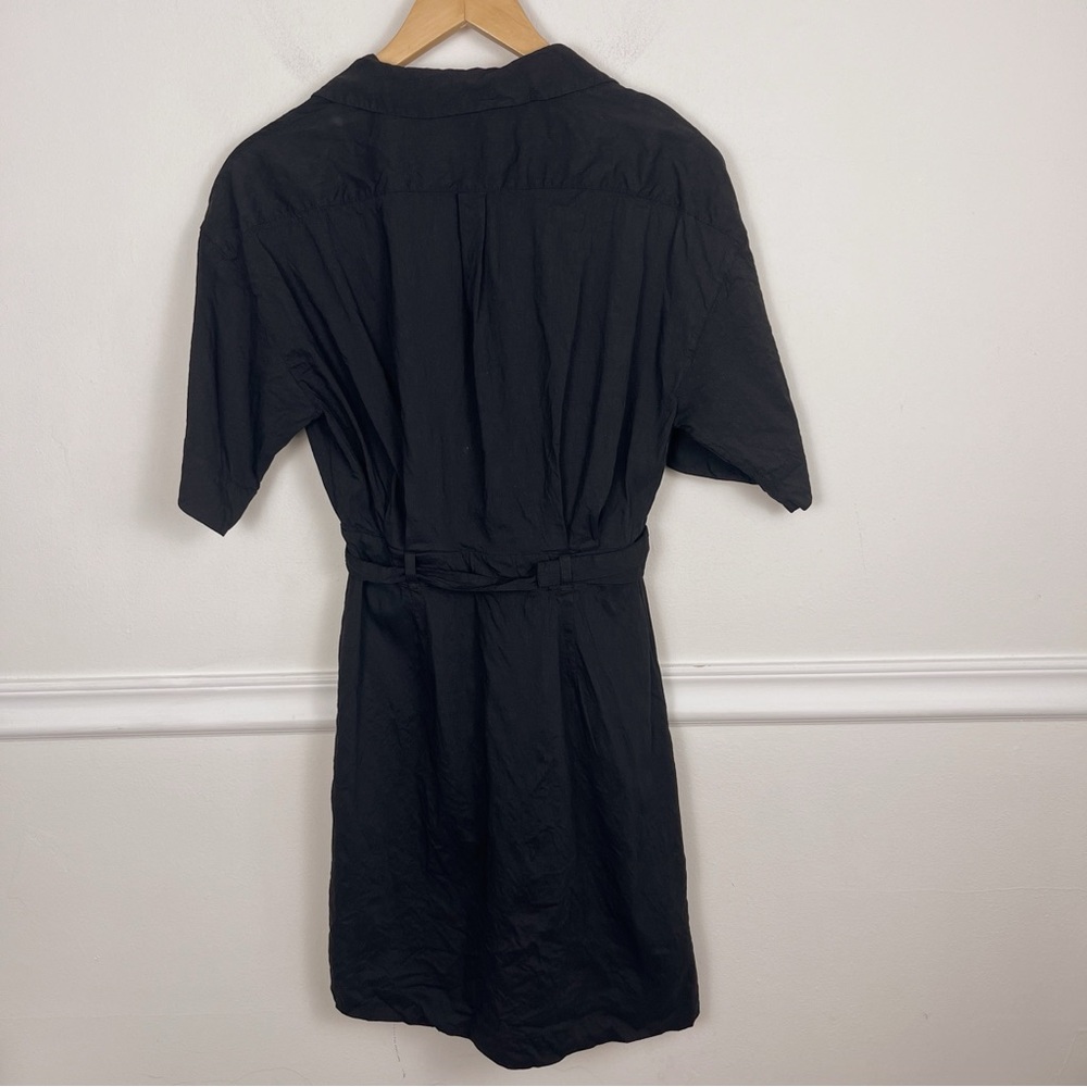 Theory Women's Casual Dr.eco Crunch Short Belted Dress Size 4 Black - Picture 3 of 11